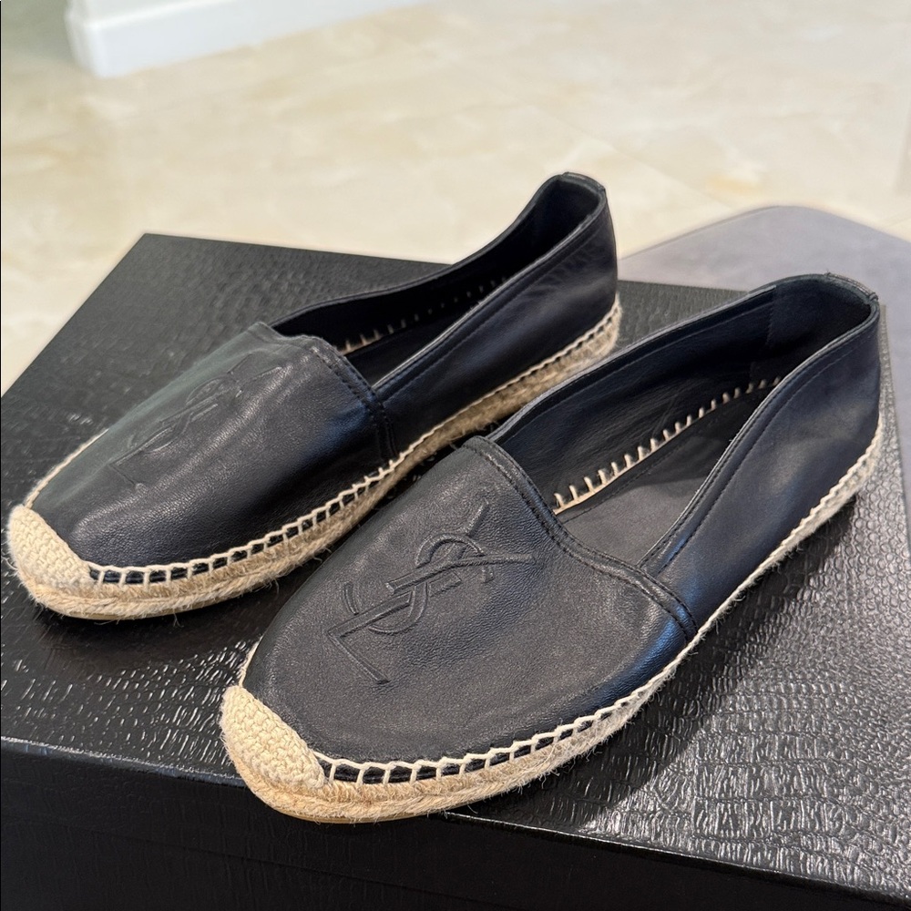 Yves Saint Laurent Black Leather Loafers